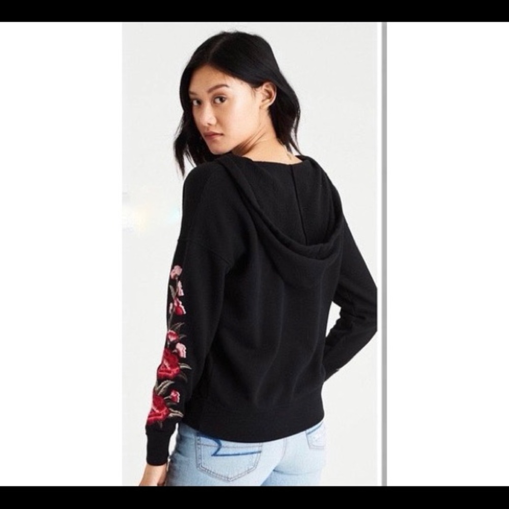 American Eagle Embroidered Floral Hoodie